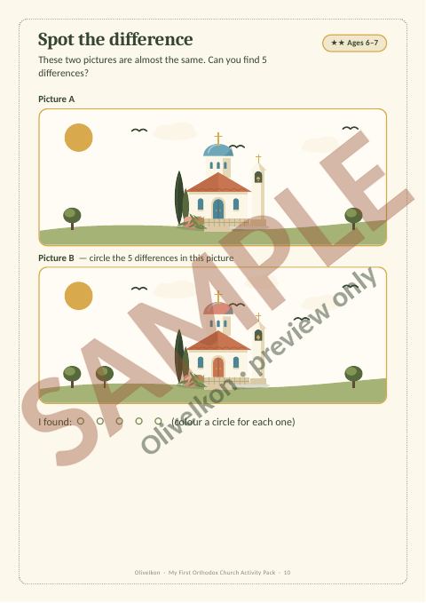 Sample page 9 from My First Orthodox Church Activity Pack