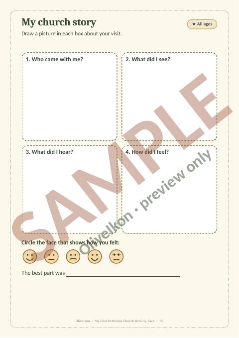 Sample page 14 from My First Orthodox Church Activity Pack