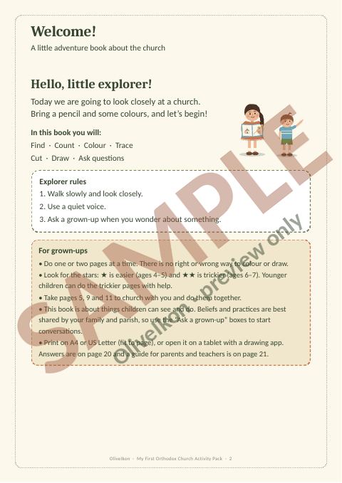 Sample page 1 from My First Orthodox Church Activity Pack