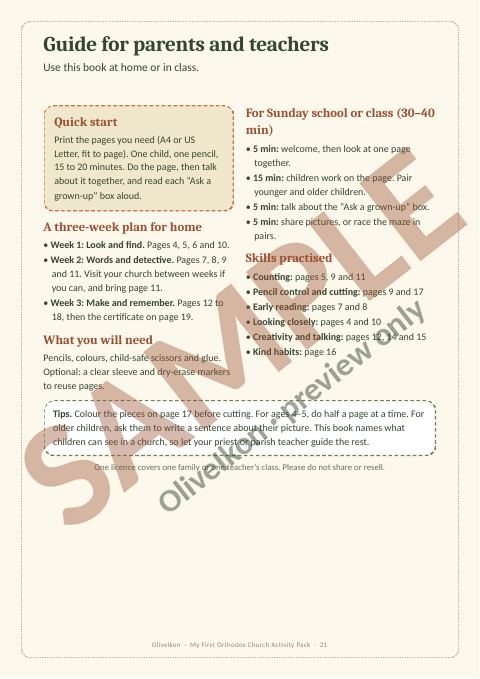 Sample page 19 from My First Orthodox Church Activity Pack