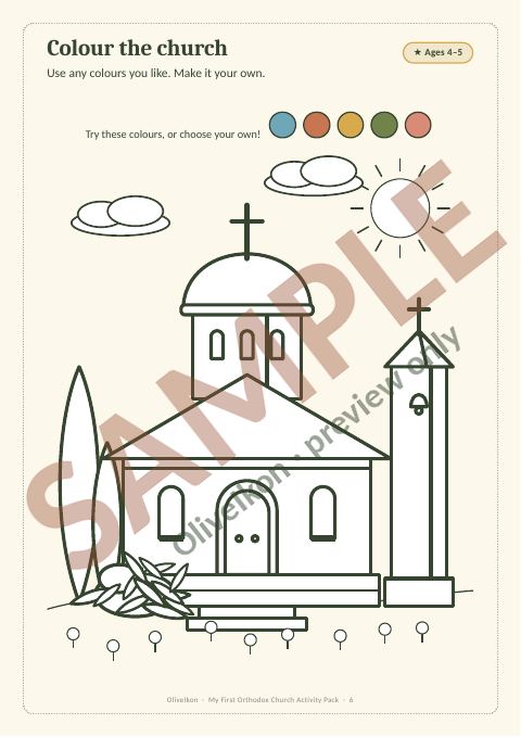Sample page 5 from My First Orthodox Church Activity Pack