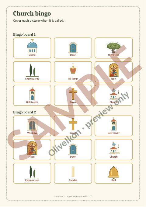 Sample page 1 from Church Explorer Games