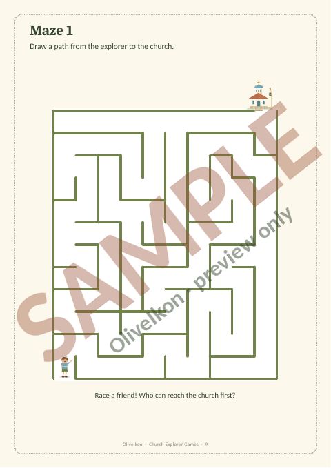 Sample page 3 from Church Explorer Games